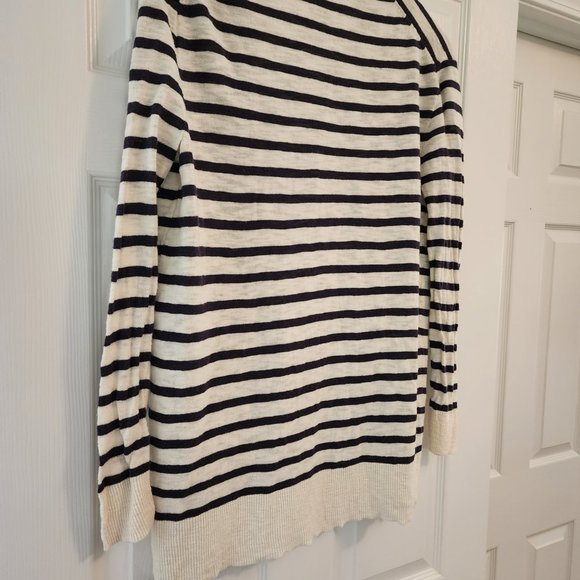Madewell Navy and Cream Striped Open Front Cardigan Size XXS - Picture 5 of 6